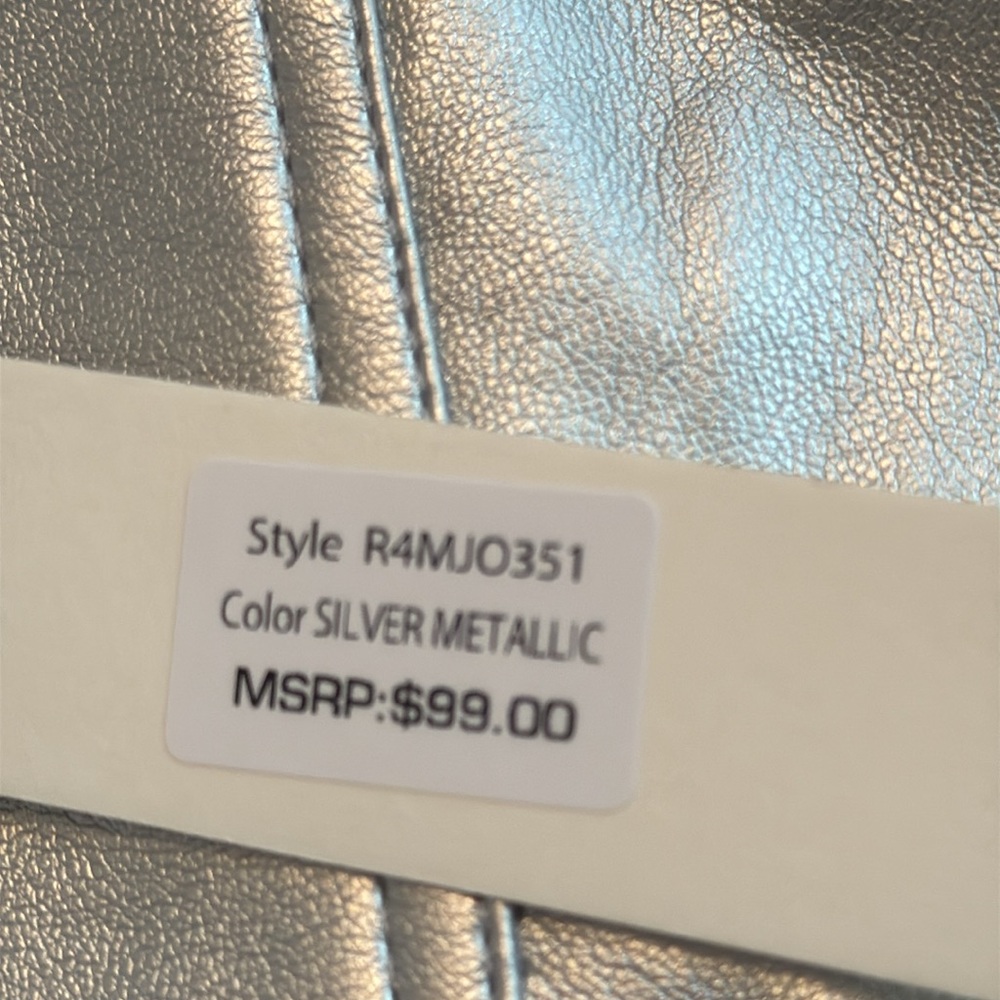 Kenneth Cole silver metallic faux leather shacket - Picture 6 of 7